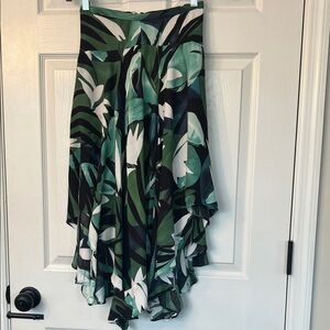 Jewel Tone, Greens, Deep Blue, and Black Floral Skirt